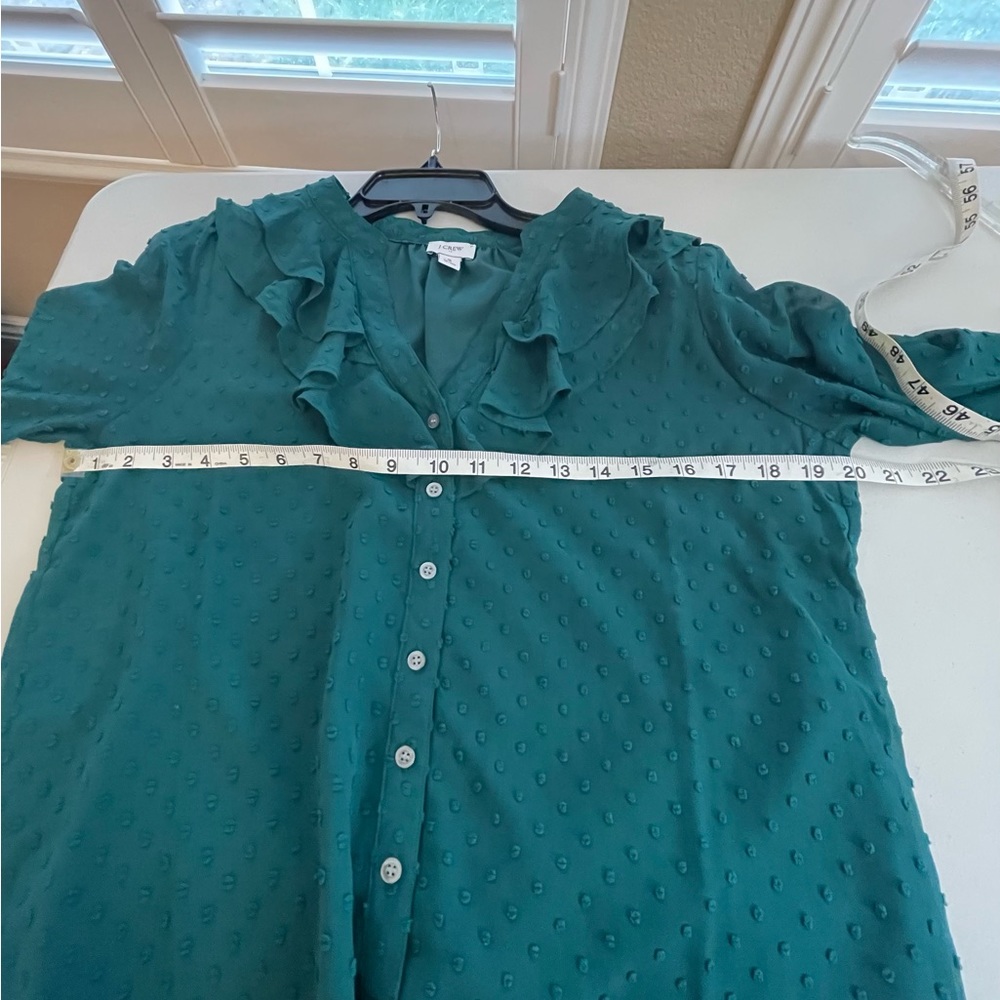 J. Crew Ruffled V-Neck Button Down Blouse Small - Picture 6 of 12